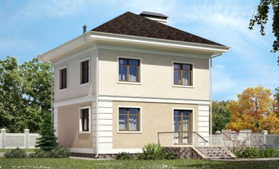 090-003-Л Проект двухэтажного дома, простой коттедж из газобетона Астрахань | Проекты домов от House Expert