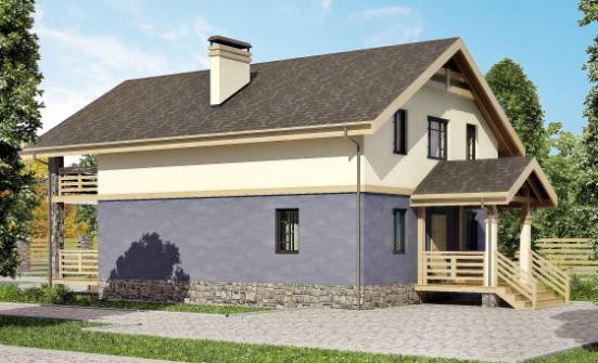 160-010-П Проект двухэтажного дома с мансардой, красивый домик из пеноблока Ахтубинск | Проекты домов от House Expert