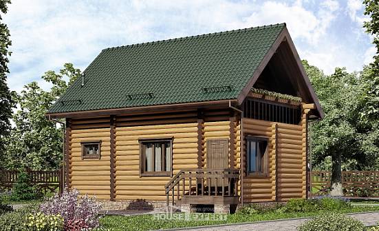080-003-П Проект двухэтажного дома с мансардой, бюджетный загородный дом из дерева Ахтубинск | Проекты домов от House Expert