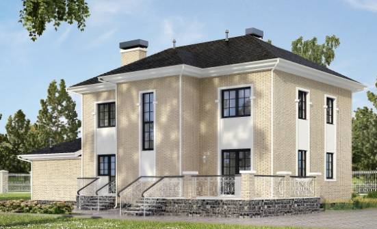 180-006-П Проект двухэтажного дома, гараж, простой коттедж из кирпича Ахтубинск | Проекты домов от House Expert