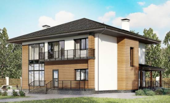 245-001-П Проект двухэтажного дома, красивый домик из твинблока Ахтубинск | Проекты домов от House Expert
