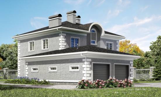 245-004-Л Проект двухэтажного дома, гараж, классический коттедж из кирпича Ахтубинск | Проекты домов от House Expert