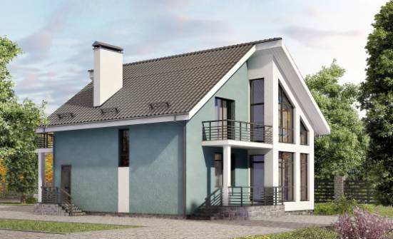170-006-П Проект двухэтажного дома мансардный этаж, уютный дом из пеноблока Астрахань | Проекты домов от House Expert