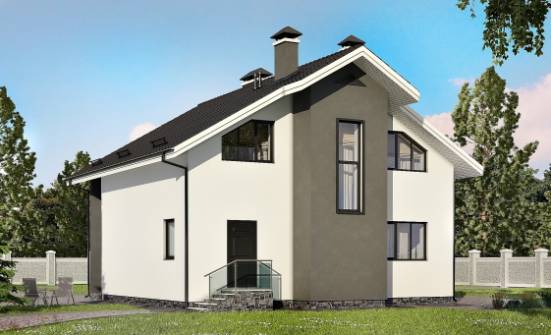 150-005-Л Проект двухэтажного дома мансардой, экономичный коттедж из керамзитобетонных блоков Ахтубинск | Проекты домов от House Expert