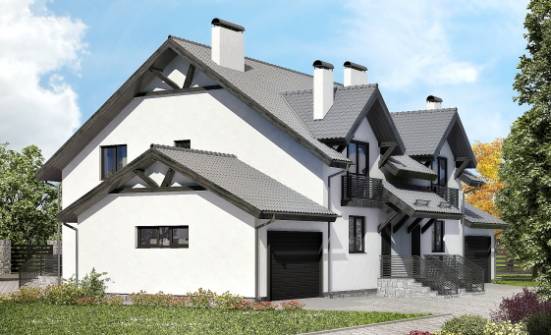 290-003-П Проект двухэтажного дома с мансардой, большой домик из пеноблока Астрахань | Проекты домов от House Expert