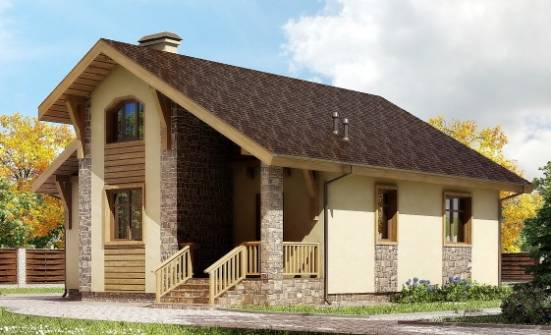 080-002-П Проект одноэтажного дома, компактный коттедж из теплоблока Ахтубинск | Проекты домов от House Expert