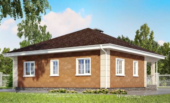 100-001-Л Проект одноэтажного дома, доступный коттедж из арболита Астрахань | Проекты домов от House Expert