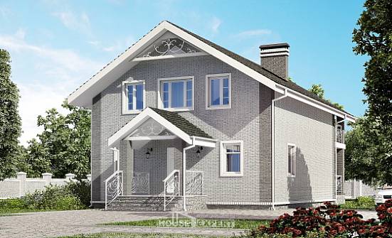 150-007-П Проект двухэтажного дома мансардой, компактный коттедж из блока Астрахань | Проекты домов от House Expert