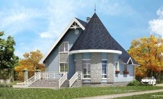 170-003-П Проект двухэтажного дома с мансардой, бюджетный дом из поризованных блоков Астрахань | Проекты домов от House Expert