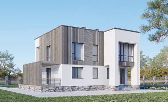 150-017-П Проект двухэтажного дома, современный загородный дом из газобетона Ахтубинск | Проекты домов от House Expert