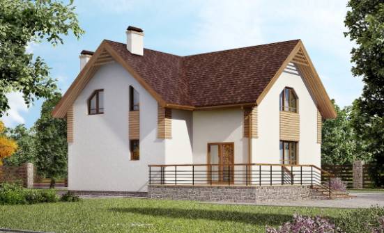 150-009-П  Проект двухэтажного дома мансардный этаж, уютный домик из теплоблока Астрахань | Проекты домов от House Expert