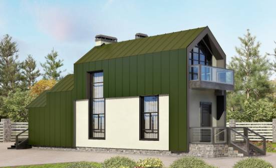 060-006-Л Проект двухэтажного дома мансардой, бюджетный загородный дом из теплоблока Ахтубинск | Проекты домов от House Expert