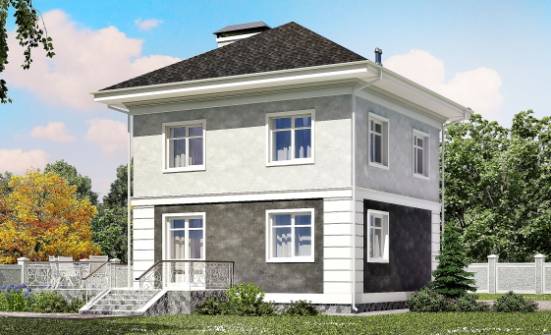 090-003-П Проект двухэтажного дома, скромный домик из поризованных блоков Ахтубинск | Проекты домов от House Expert