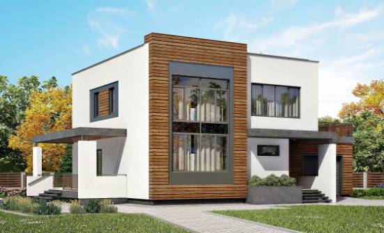 220-003-П Проект двухэтажного дома, гараж, красивый дом из теплоблока Астрахань | Проекты домов от House Expert