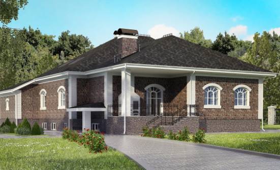 490-001-П Проект трехэтажного дома с мансардным этажом, гараж, современный домик из кирпича Ахтубинск | Проекты домов от House Expert