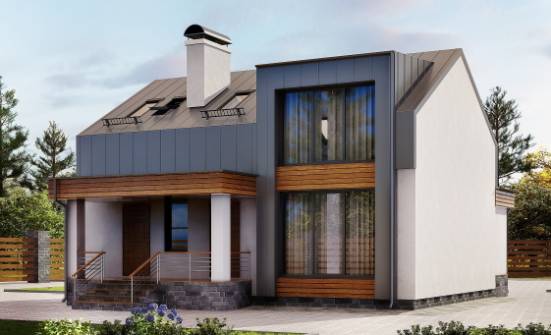 120-004-П Проект двухэтажного дома с мансардным этажом, классический загородный дом из твинблока Астрахань | Проекты домов от House Expert
