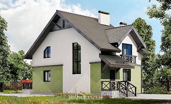 120-003-П Проект двухэтажного дома с мансардным этажом, красивый дом из керамзитобетонных блоков Ахтубинск | Проекты домов от House Expert