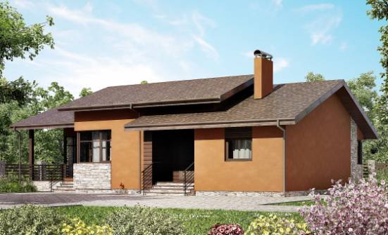 130-007-П Проект одноэтажного дома, бюджетный коттедж из керамзитобетонных блоков Ахтубинск | Проекты одноэтажных домов от House Expert