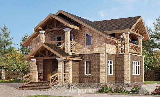 160-014-П Проект двухэтажного дома, классический коттедж из газобетона Ахтубинск | Проекты домов от House Expert