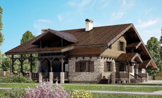 320-002-П Проект двухэтажного дома с мансардой, красивый дом из кирпича Ахтубинск | Проекты домов от House Expert