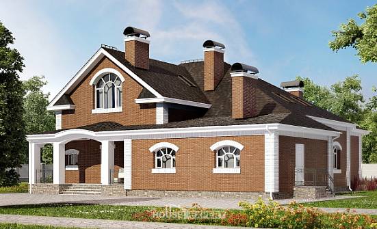 400-003-П Проект двухэтажного дома мансардный этаж, огромный домик из бризолита Астрахань | Проекты домов от House Expert
