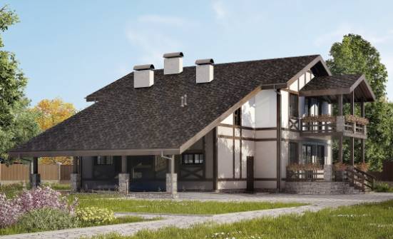 250-002-П Проект двухэтажного дома с мансардой и гаражом, средний домик из кирпича Ахтубинск | Проекты домов от House Expert