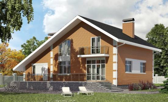190-006-П Проект двухэтажного дома мансардный этаж и гаражом, простой домик из арболита Астрахань | Проекты домов от House Expert