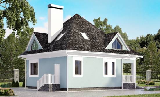 110-001-Л Проект двухэтажного дома мансардный этаж, скромный коттедж из бризолита Ахтубинск | Проекты домов от House Expert