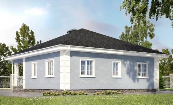 100-001-П Проект одноэтажного дома, уютный загородный дом из пеноблока Астрахань | Проекты домов от House Expert