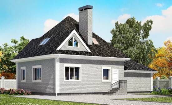 135-001-Л Проект двухэтажного дома мансардой и гаражом, бюджетный загородный дом из кирпича Астрахань | Проекты домов от House Expert