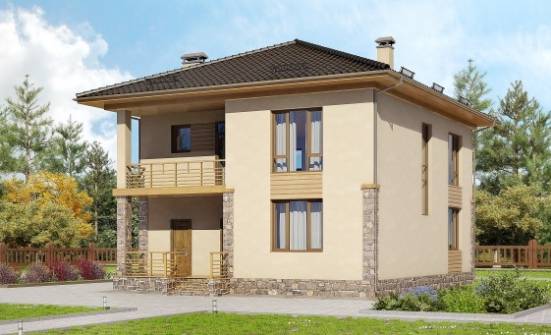 170-005-Л Проект двухэтажного дома, доступный дом из блока Астрахань | Проекты домов от House Expert