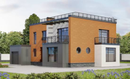 260-002-Л Проект двухэтажного дома, гараж, просторный коттедж из пеноблока Астрахань | Проекты домов от House Expert