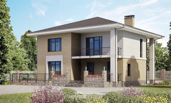 180-015-Л Проект двухэтажного дома, экономичный домик из газосиликатных блоков Ахтубинск | Проекты домов от House Expert