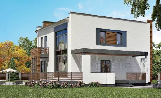 220-003-П Проект двухэтажного дома, гараж, красивый дом из теплоблока Астрахань | Проекты домов от House Expert