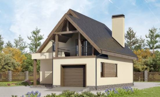 120-005-Л Проект двухэтажного дома с мансардой и гаражом, небольшой домик из пеноблока Ахтубинск | Проекты домов от House Expert