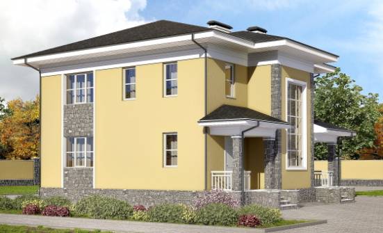 155-011-Л Проект двухэтажного дома, бюджетный загородный дом из блока Ахтубинск | Проекты домов от House Expert