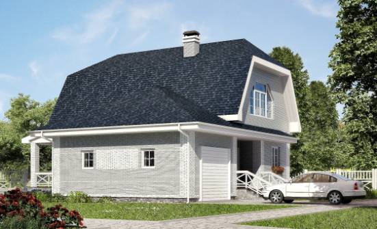 160-006-Л Проект двухэтажного дома мансардой и гаражом, уютный дом из пеноблока Астрахань | Проекты домов от House Expert