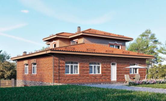 380-002-Л Проект трехэтажного дома, гараж, просторный дом из кирпича Астрахань | Проекты домов от House Expert