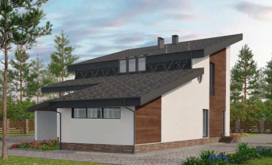 230-001-П Проект двухэтажного дома мансардой, простой дом из кирпича Астрахань | Проекты домов от House Expert