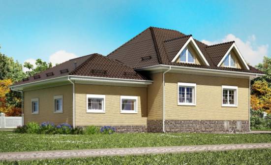 400-001-П Проект трехэтажного дома с мансардным этажом и гаражом, большой дом из поризованных блоков Ахтубинск | Проекты домов от House Expert