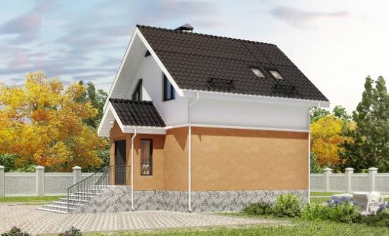 100-005-Л Проект трехэтажного дома с мансардой, уютный коттедж из газосиликатных блоков Ахтубинск | Проекты домов от House Expert