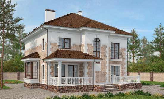 220-008-П Проект двухэтажного дома, красивый загородный дом из кирпича Ахтубинск | Проекты домов от House Expert