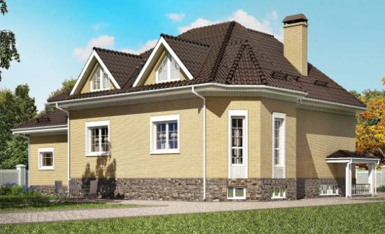 400-001-П Проект трехэтажного дома с мансардным этажом и гаражом, большой дом из поризованных блоков Ахтубинск | Проекты домов от House Expert