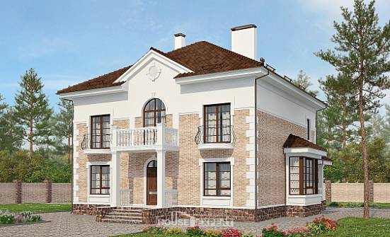 220-008-П Проект двухэтажного дома, красивый загородный дом из кирпича Ахтубинск | Проекты домов от House Expert