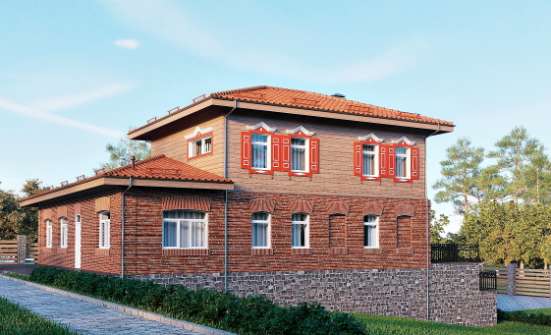 380-002-Л Проект трехэтажного дома, гараж, просторный дом из кирпича Астрахань | Проекты домов от House Expert