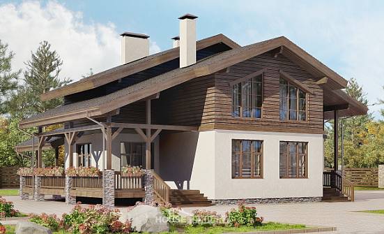 210-006-Л Проект двухэтажного дома мансардой, уютный домик из кирпича Астрахань | Проекты домов от House Expert