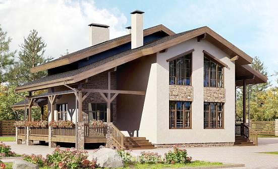 240-003-Л Проект двухэтажного дома с мансардным этажом, классический домик из кирпича Ахтубинск | Проекты домов от House Expert