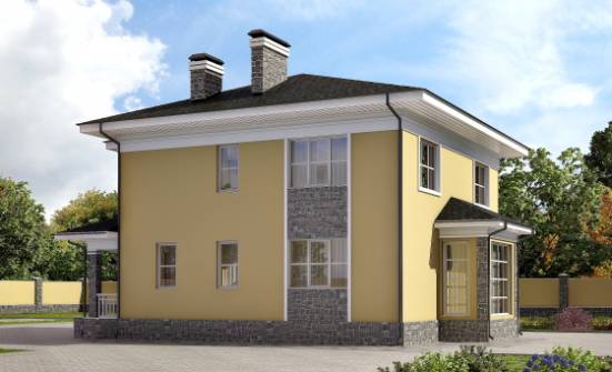 155-011-Л Проект двухэтажного дома, бюджетный загородный дом из блока Ахтубинск | Проекты домов от House Expert