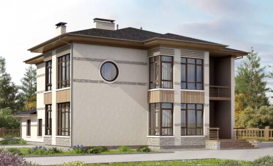 345-001-П Проект двухэтажного дома, уютный загородный дом из поризованных блоков Ахтубинск | Проекты домов от House Expert