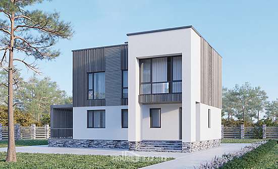 150-017-П Проект двухэтажного дома, современный загородный дом из газобетона Ахтубинск | Проекты домов от House Expert